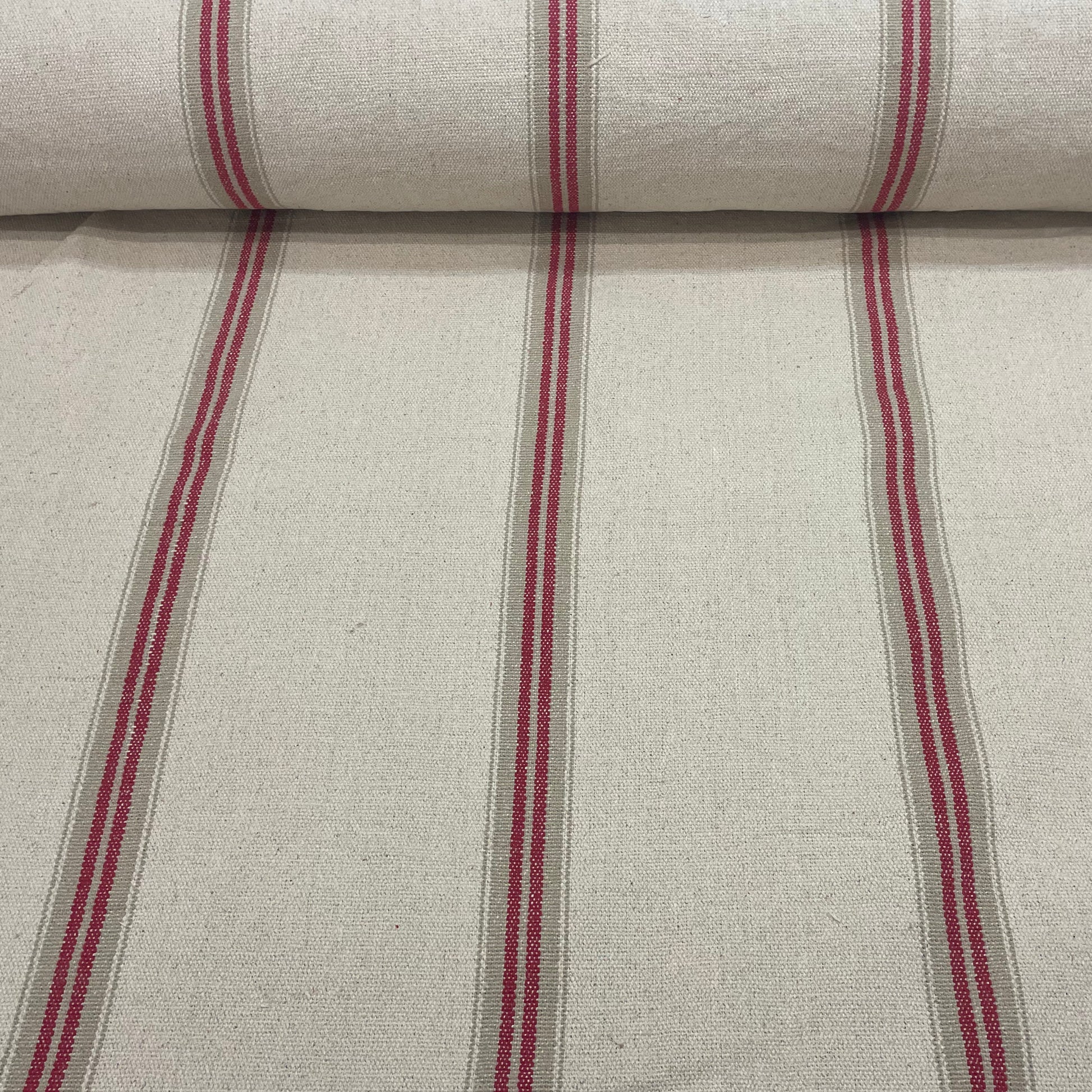 Donan Stripe Red Room Fabric