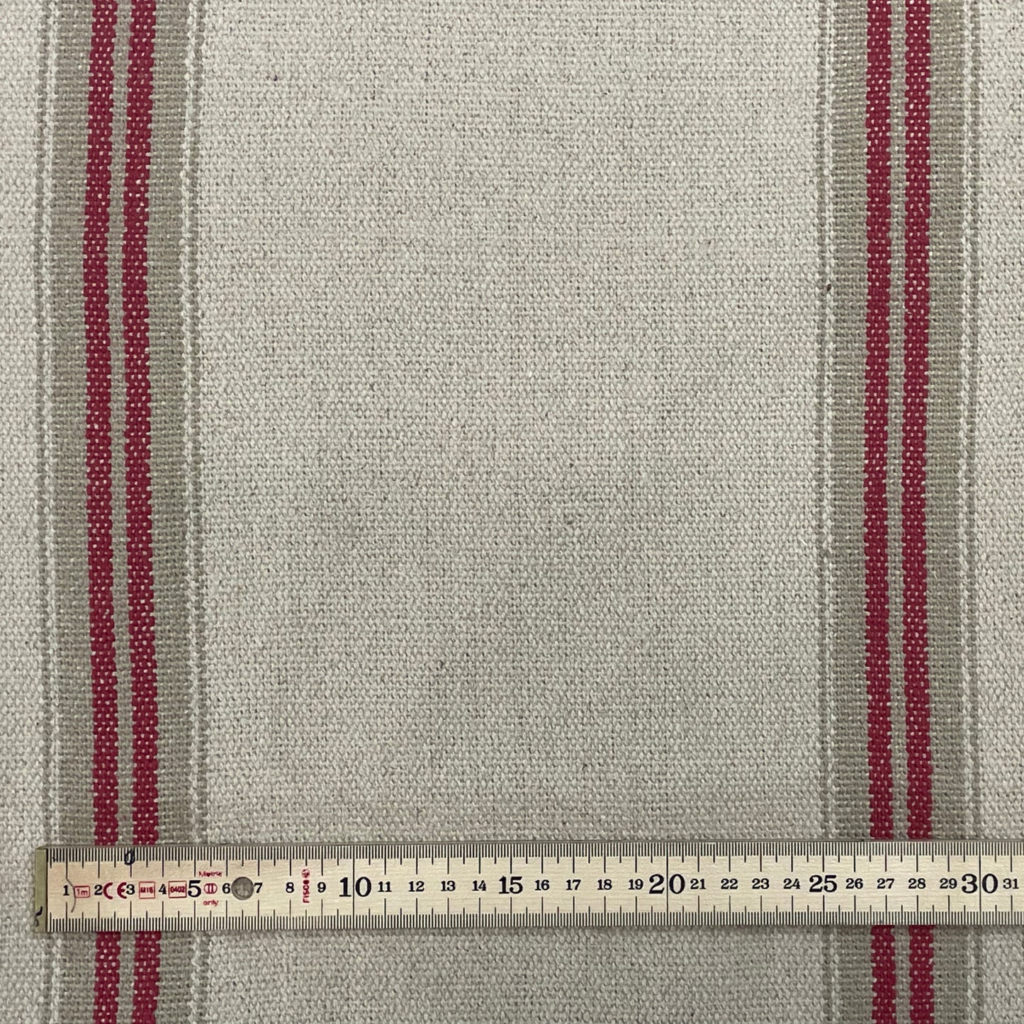 Donan Stripe Red Room Fabric