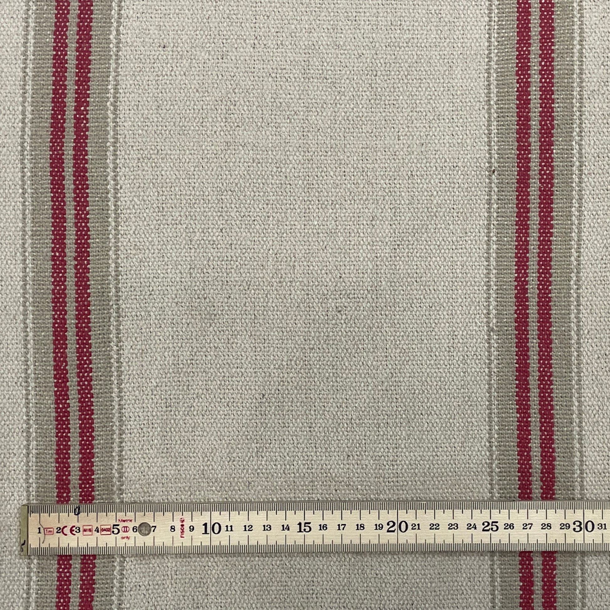 Donan Stripe Red Room Fabric