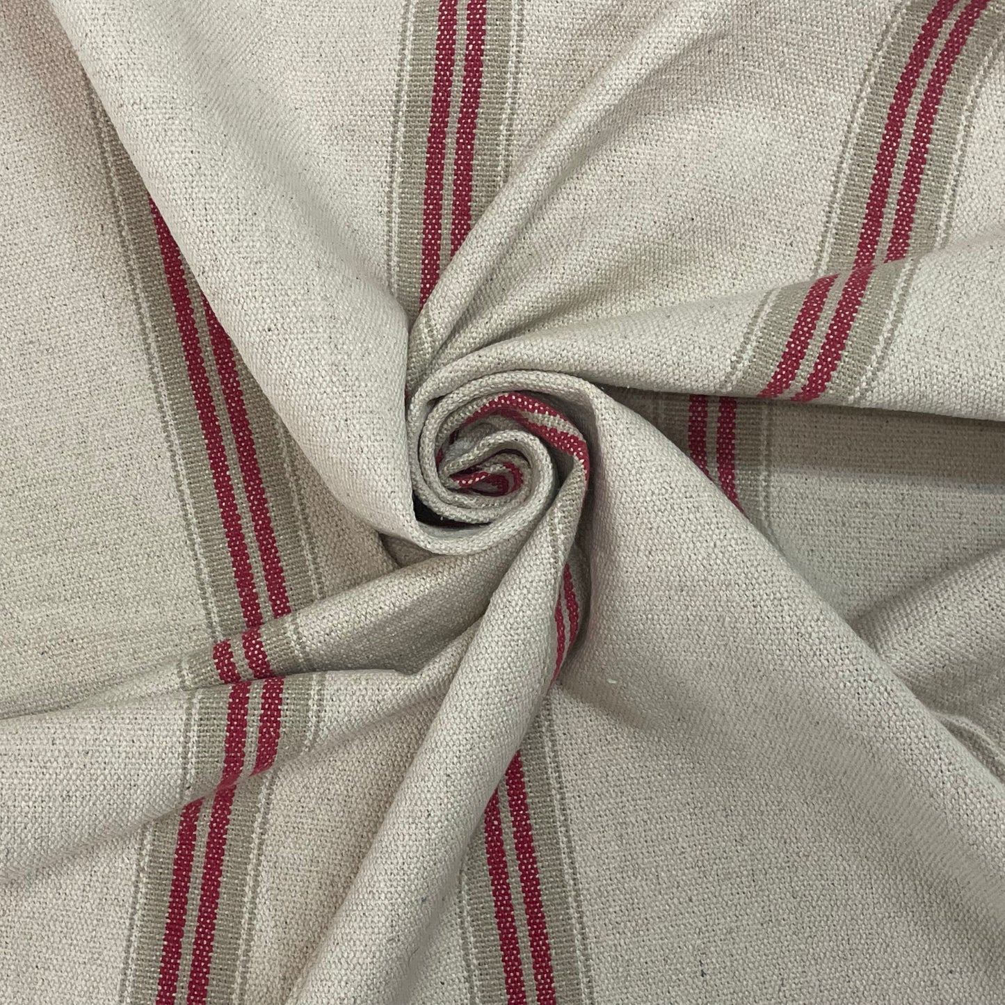 Donan Stripe Red Room Fabric