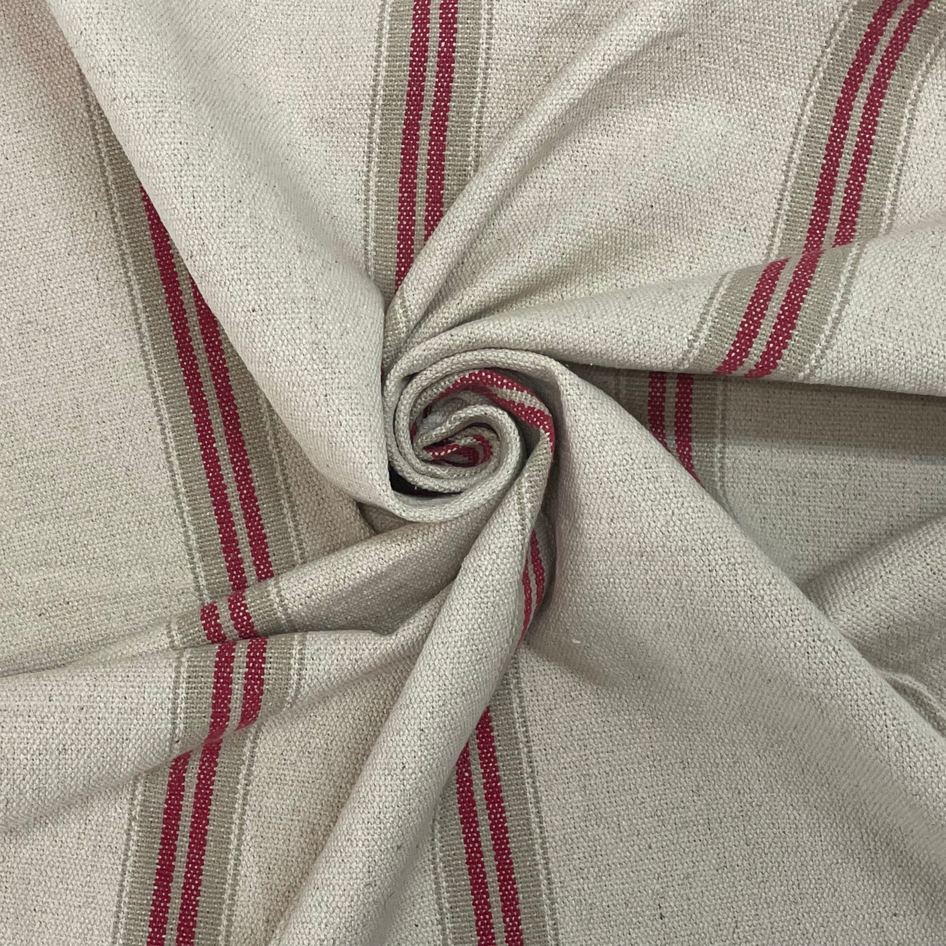 Donan Stripe Red Room Fabric