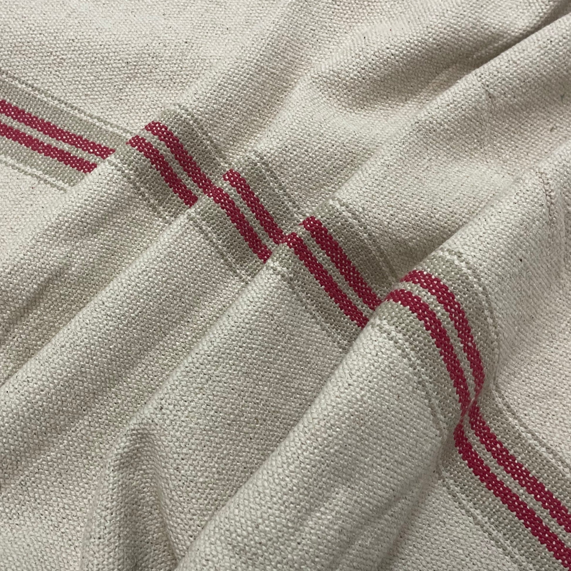 Donan Stripe Red Room Fabric