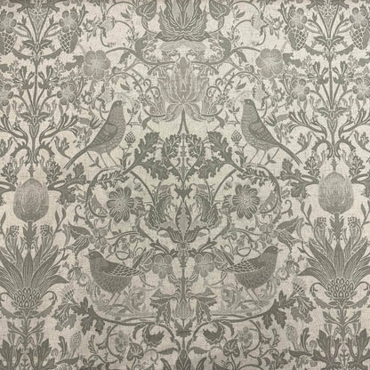 Morris Birds Grey Fabric | Double Width Fabric