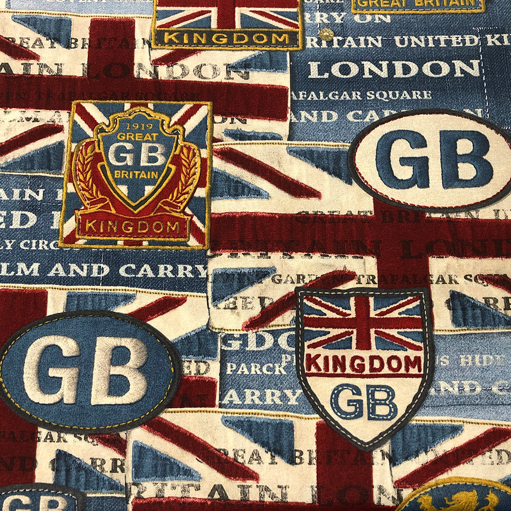 Good Old Blighty Fabric | Double Width Fabric - Blue