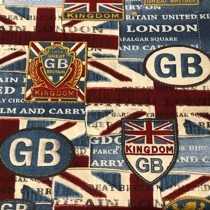 Good Old Blighty Fabric | Double Width Fabric - Blue