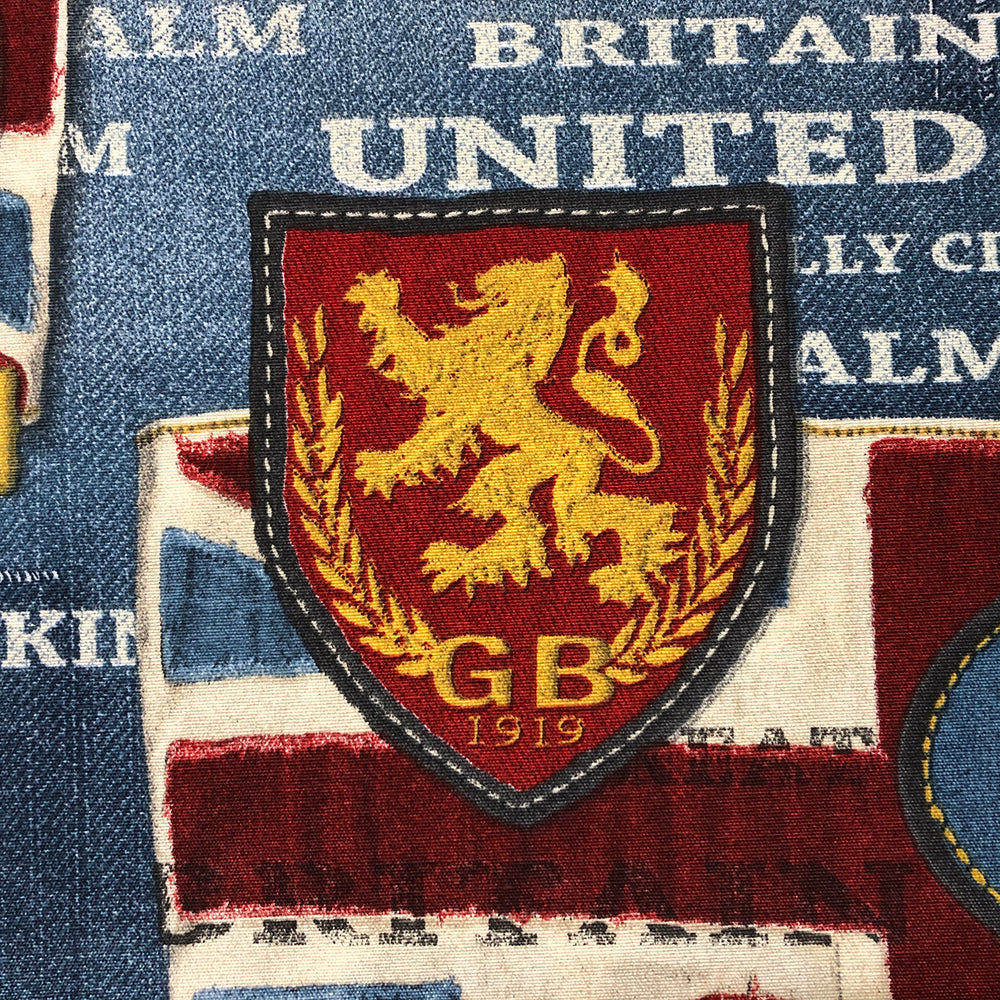 Good Old Blighty Fabric | Double Width Room Fabric - Blue
