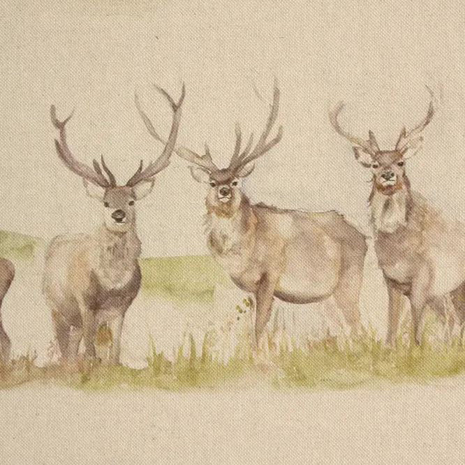 Voyage Maison Moorland Stag Linen Fabric - Sand