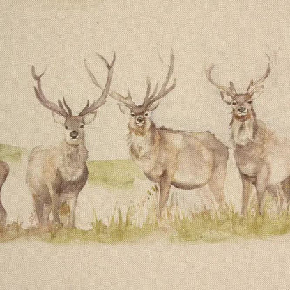 Voyage Maison Moorland Stag Linen Fabric - Sand