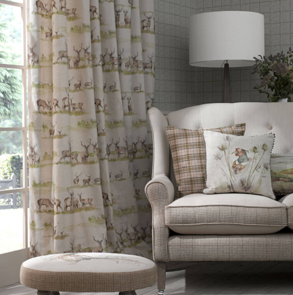 Voyage Maison Moorland Stag Linen Room Fabric - Sand