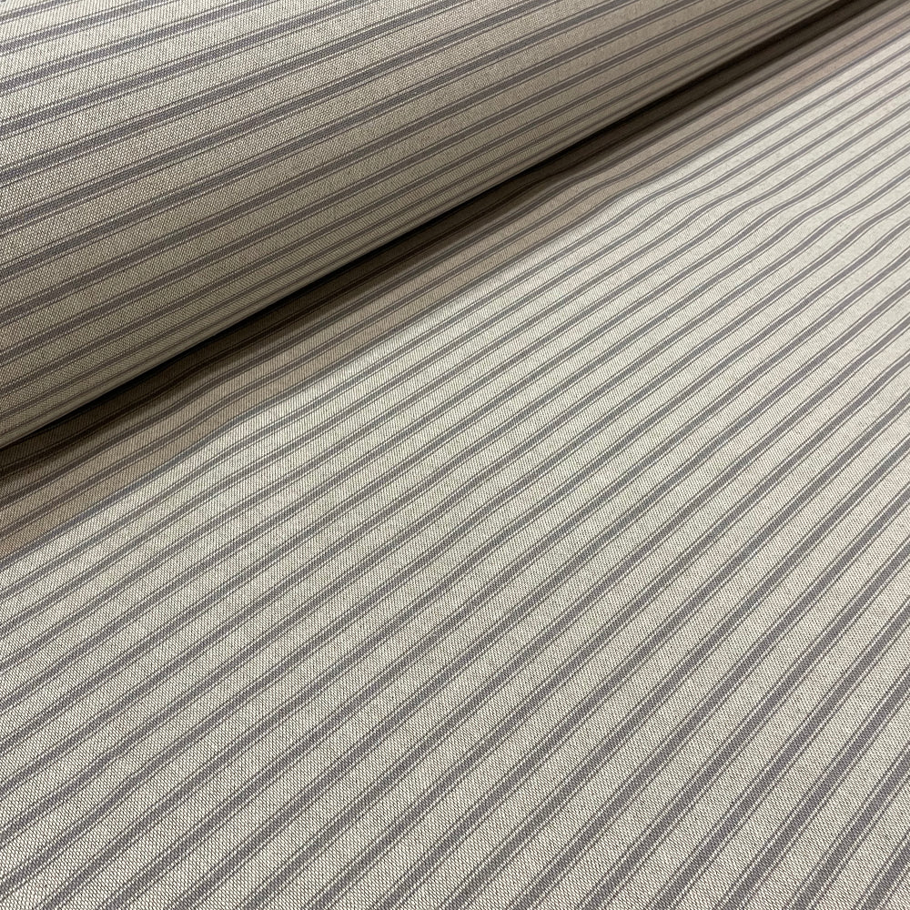 Deck Stripe Grey Double Width Fabric