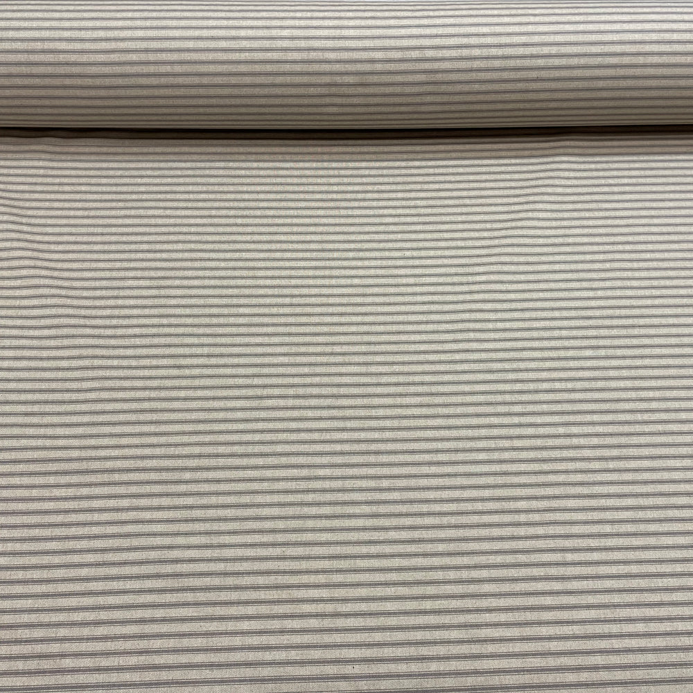 Deck Stripe Grey Double Width Room Fabric