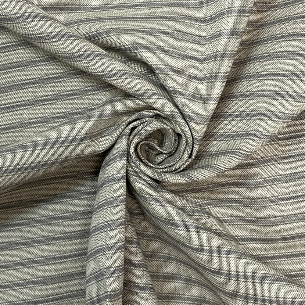 Deck Stripe Grey Double Width Room Fabric
