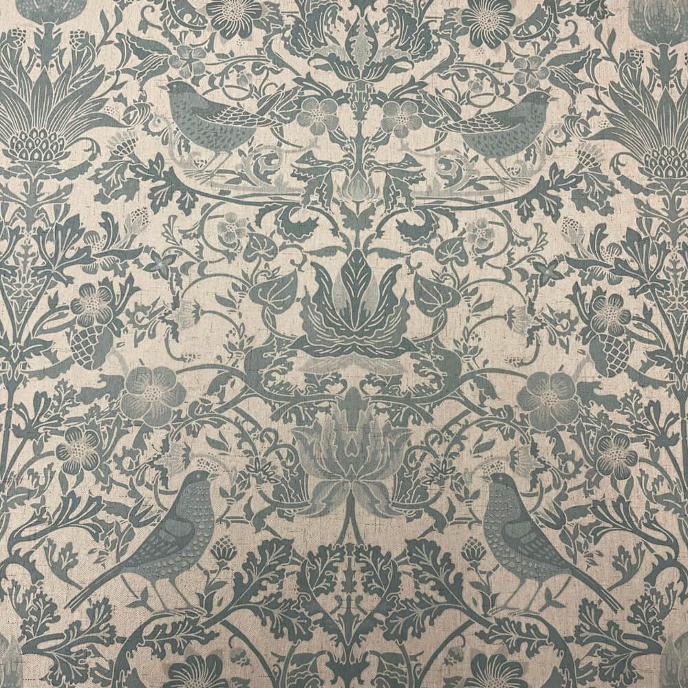 Morris Birds Blue Fabric | Double Width Fabric