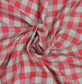 Washed Linen Gingham Red Room Fabric