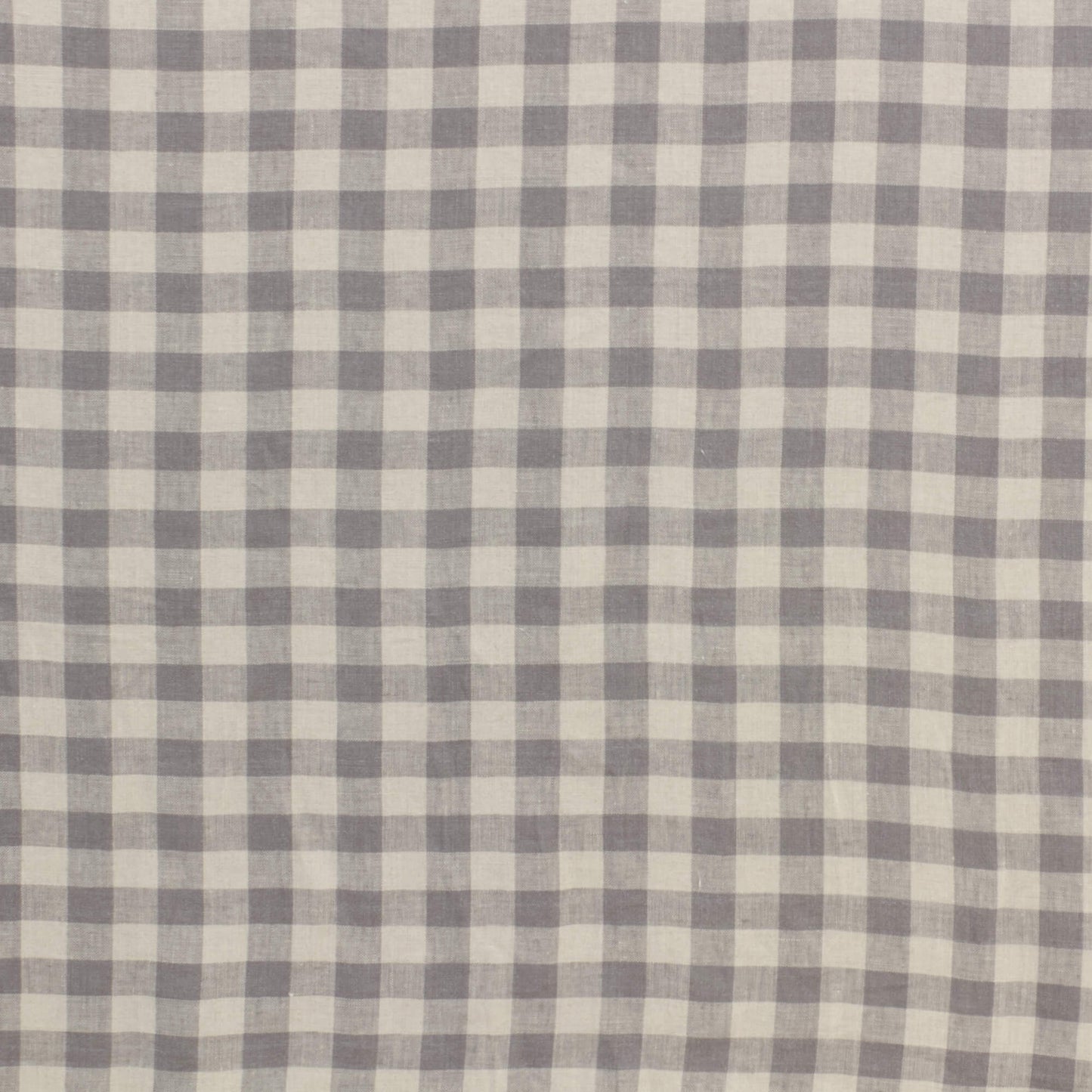 Washed Linen Gingham Grey Fabric