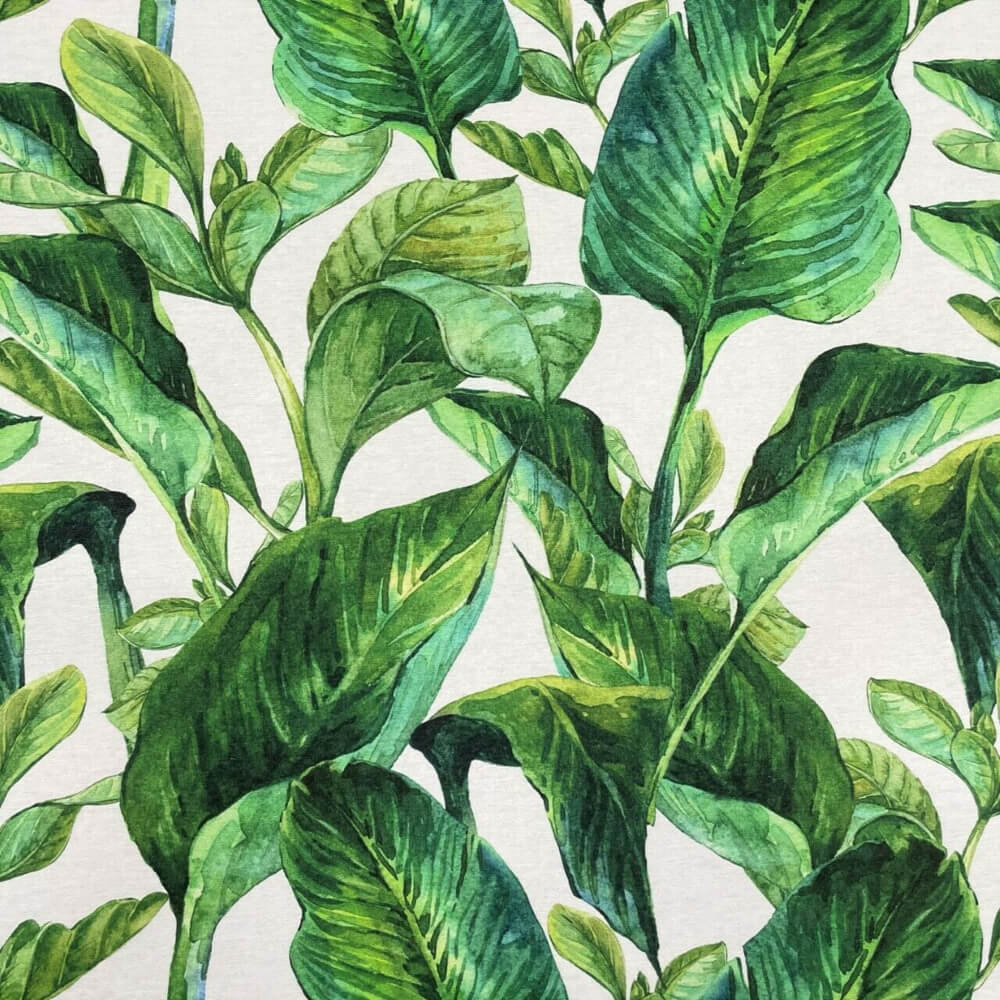 Tropical Foliage Outdoor Fabric Washable Room Fabric - Green