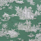 French Pastorale Toile Double Width Green Room Fabric