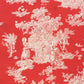 French Pastorale Toile Double Width Red/Cream Room Fabric