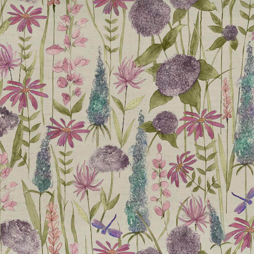 Voyage Maison Florabunda Purple Linen Fabric