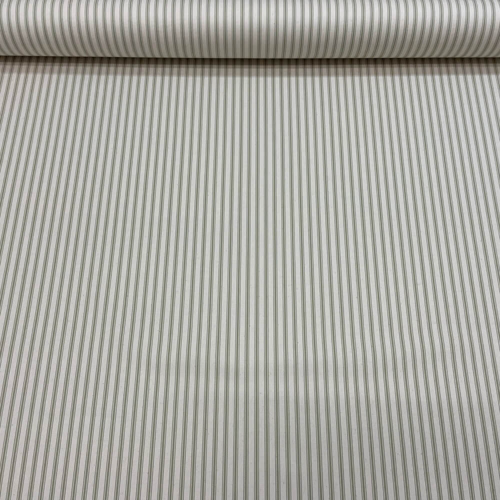 Kent Ticking Stripe Sage Room Fabric