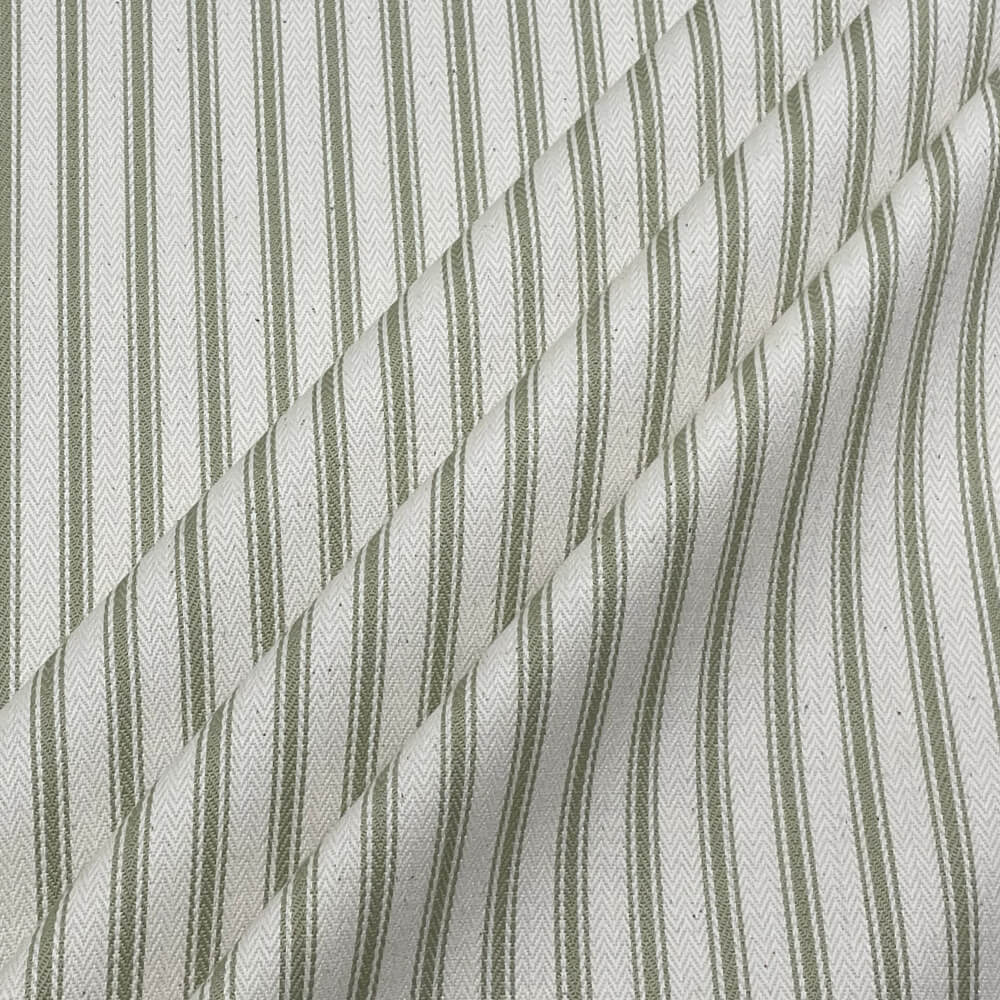 Kent Ticking Stripe Sage Room Fabric