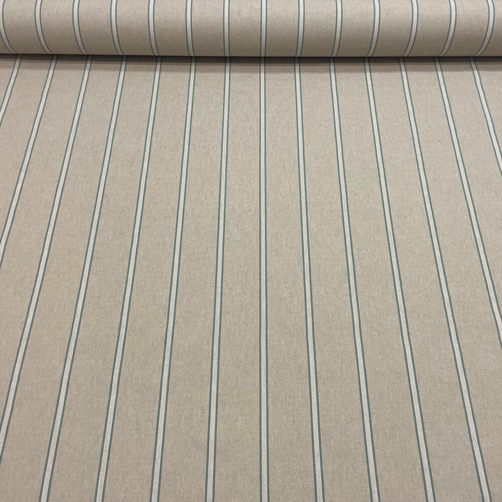 Columbia Stripe Duck Egg Room Fabric