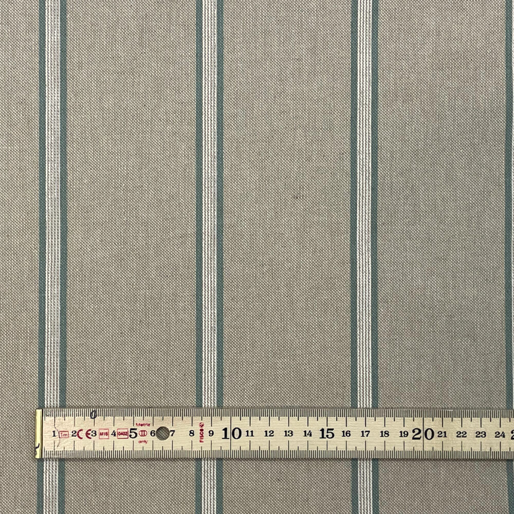 Columbia Stripe Duck Egg Room Fabric