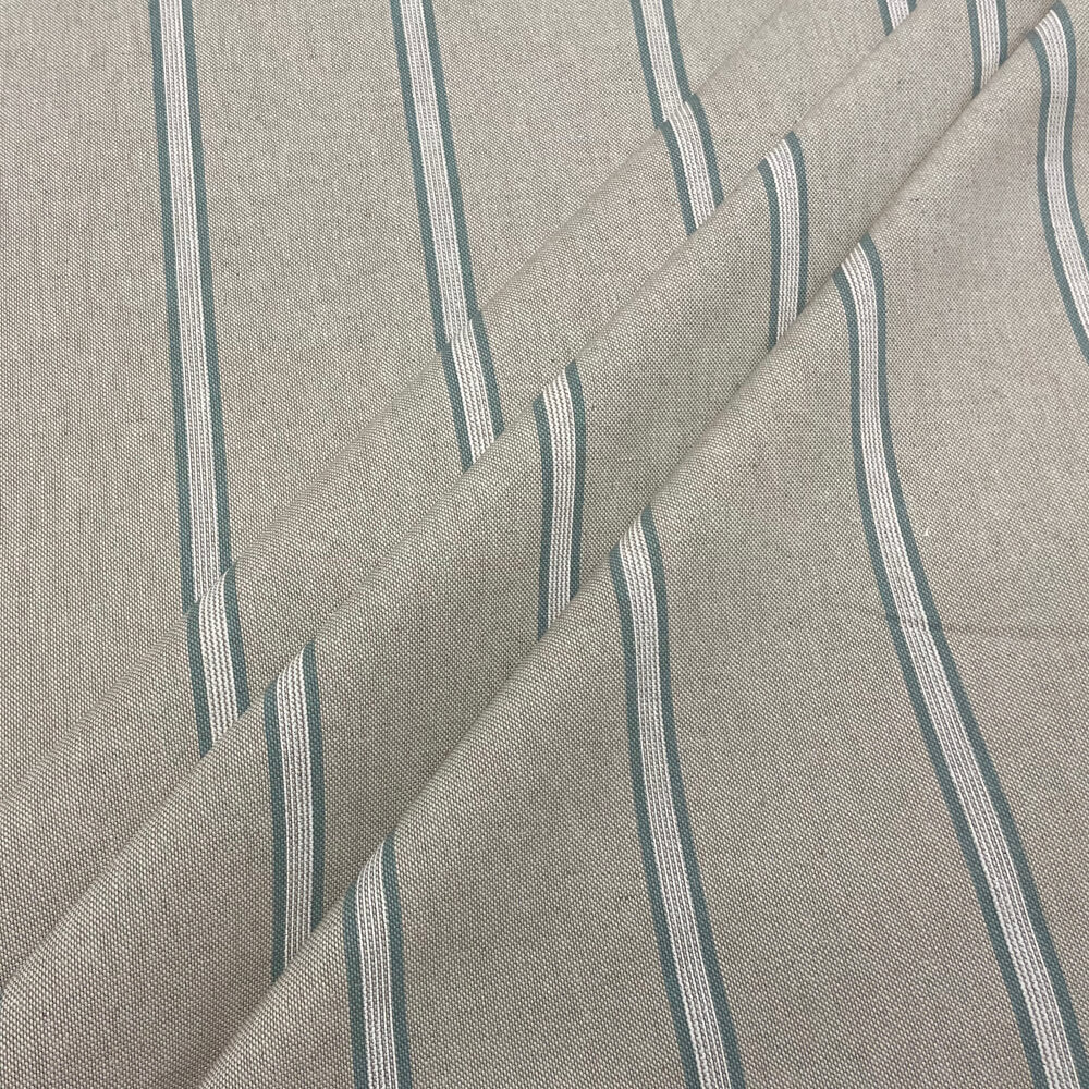 Columbia Stripe Duck Egg Room Fabric