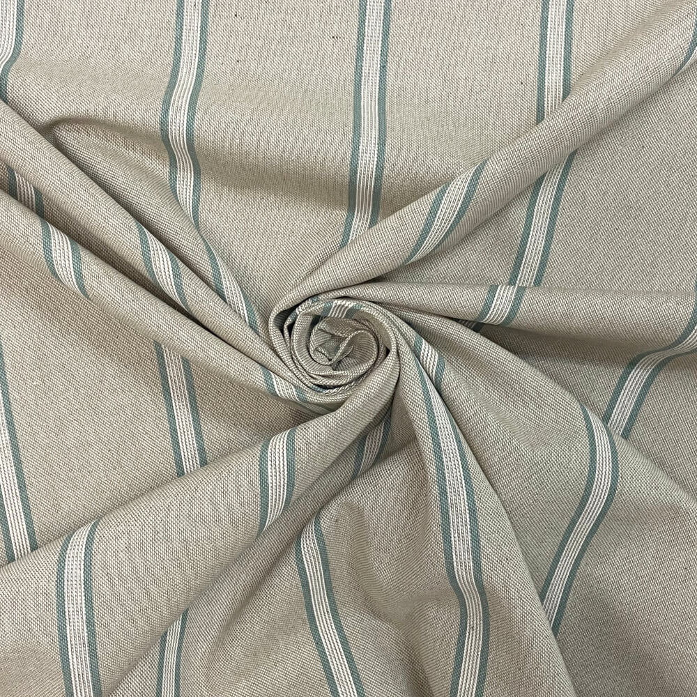 Columbia Stripe Duck Egg Room Fabric