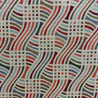 Retro Wave Jacquard Fabric - Multicolor