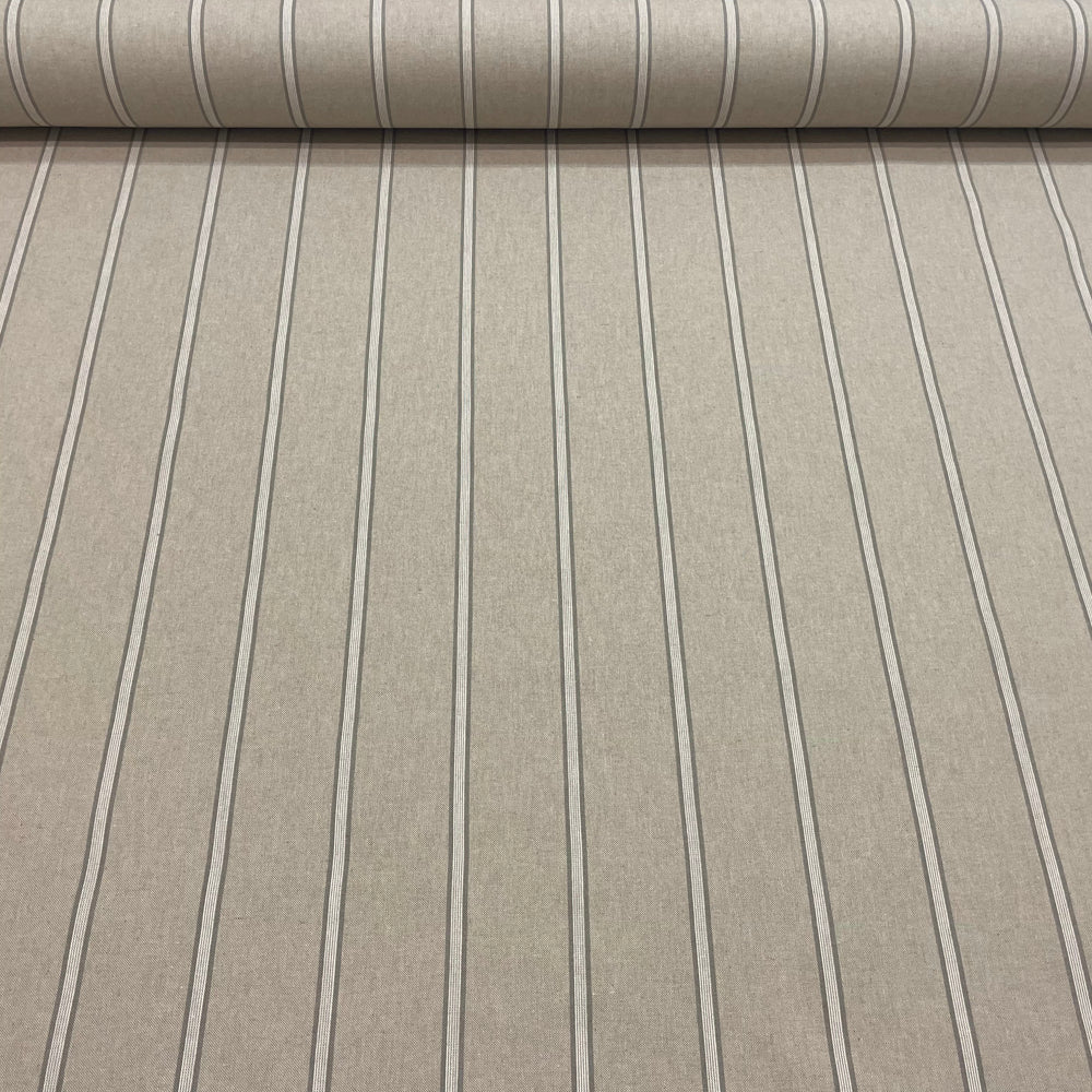 Columbia Stripe Grey Room Fabric