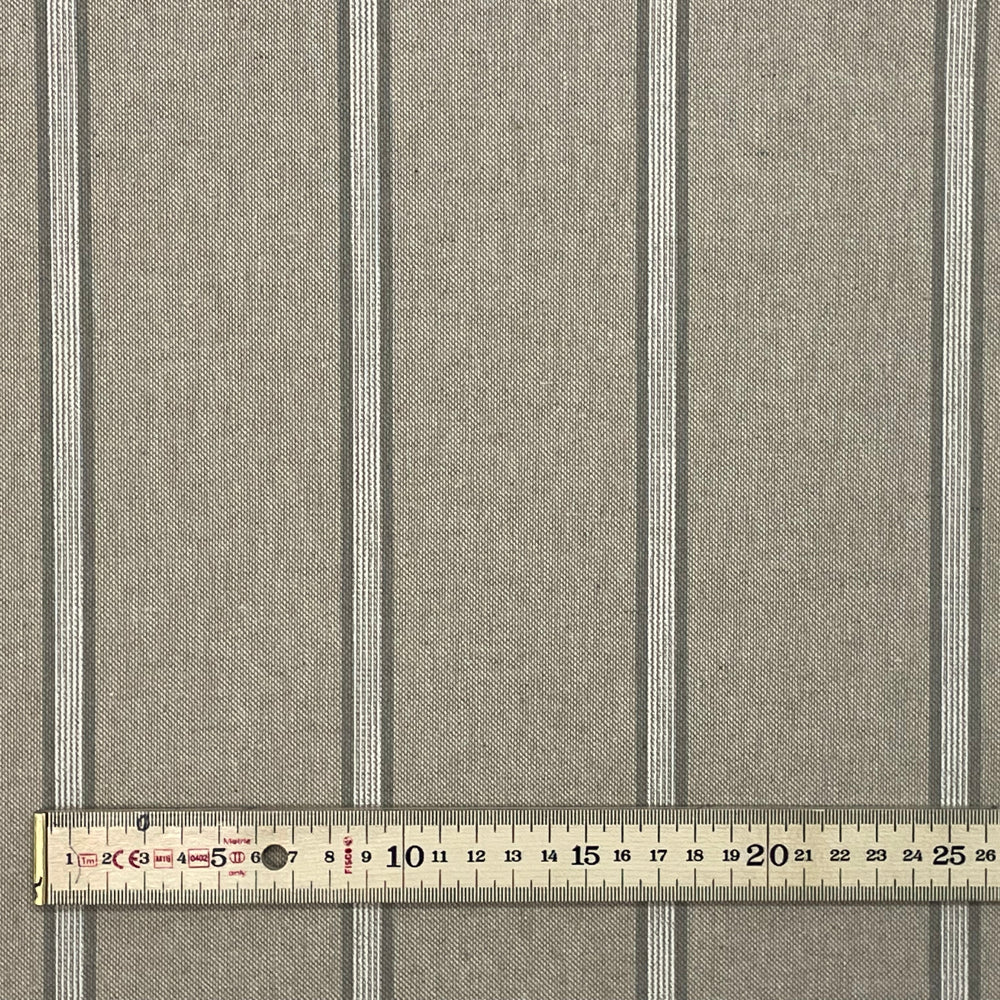 Columbia Stripe Grey Room Fabric