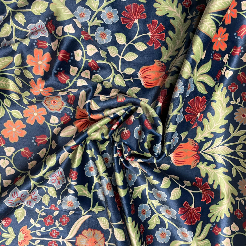 Windsor Navy Velvet Room Fabric