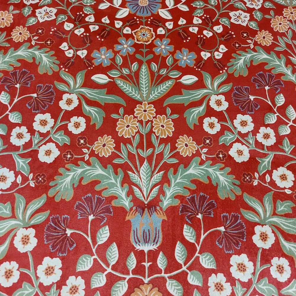 Windsor Red Velvet Room Fabric