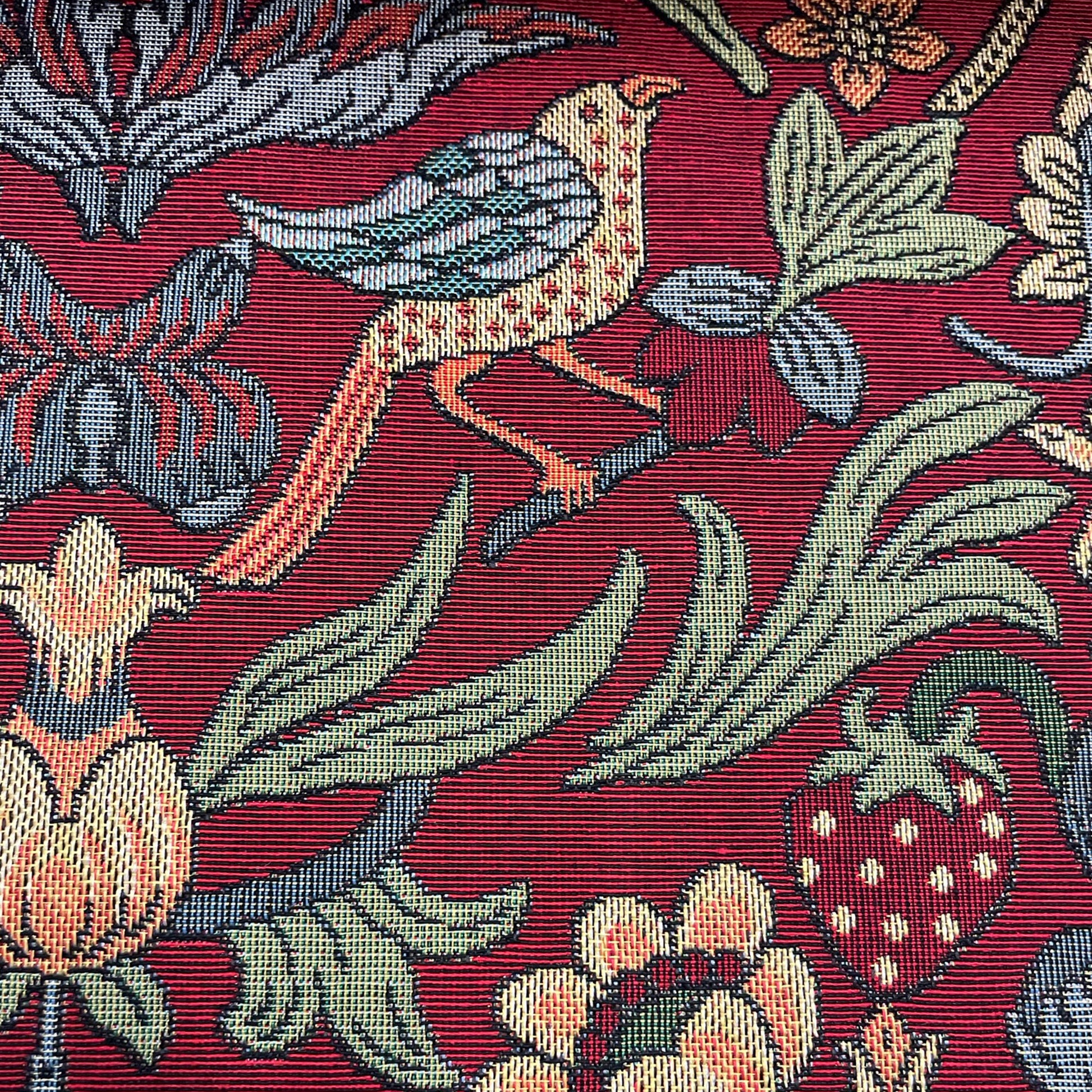 Strawberry Bird Tapestry Red Room Fabric