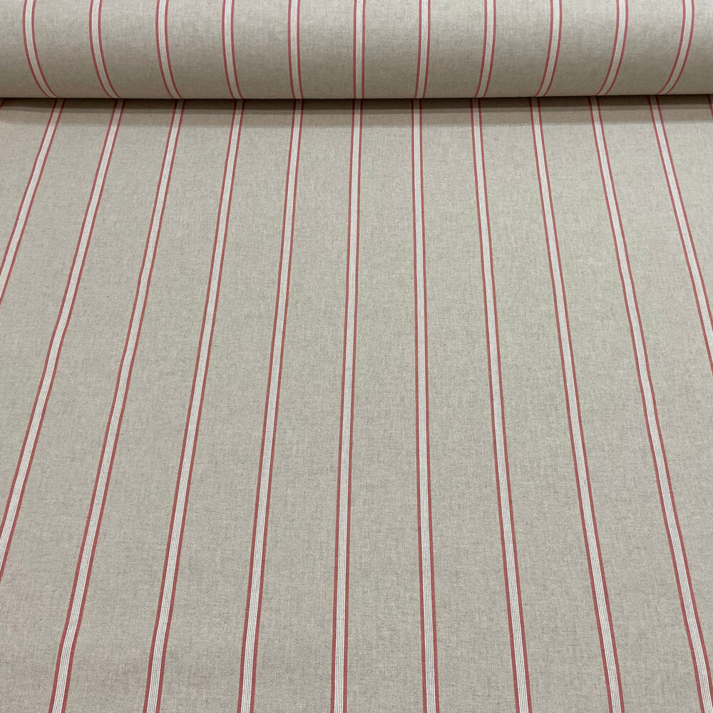 Columbia Stripe Red Room Fabric
