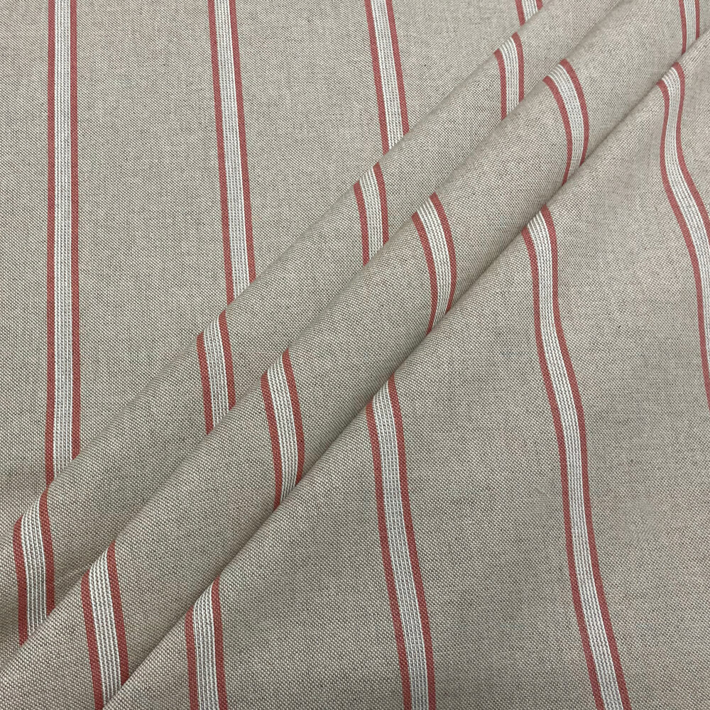 Columbia Stripe Red Room Fabric