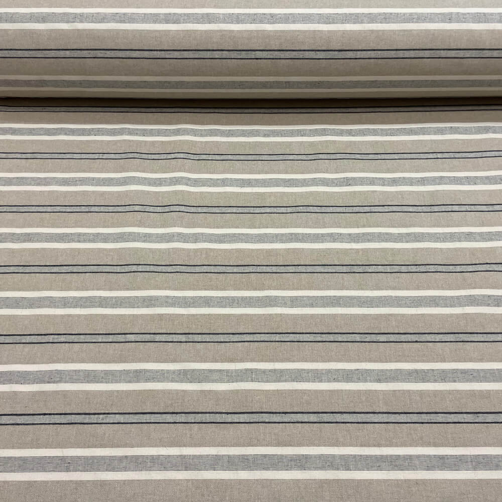Princeton Stripe Grey Double Width Room Fabric