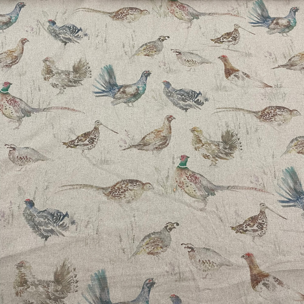 Voyage Maison Mini Game Birds Oatmeal Fabric - Gray