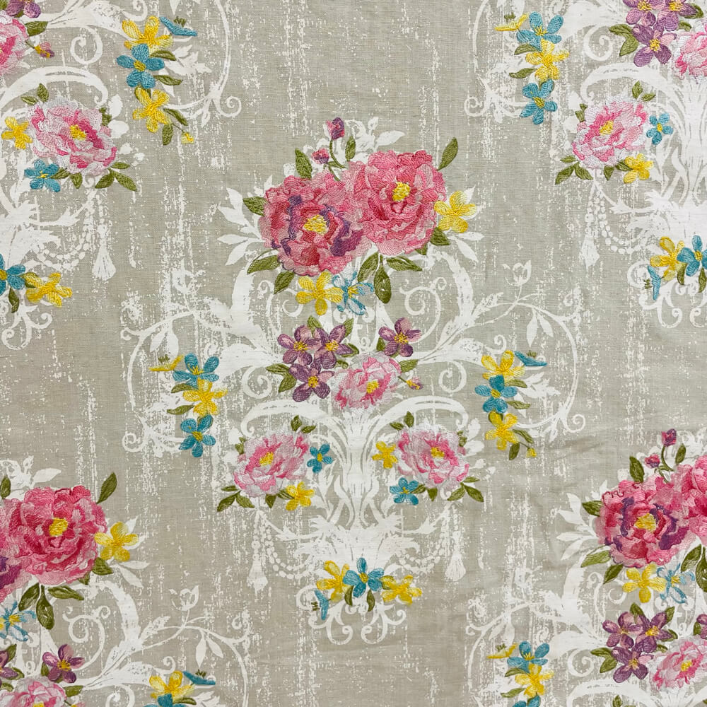 Voyage Maison Ainsley Peony Fabric - Pink