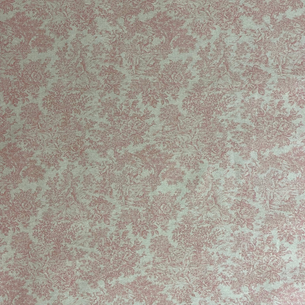 Vintage Toile Red Double Width Room Fabric