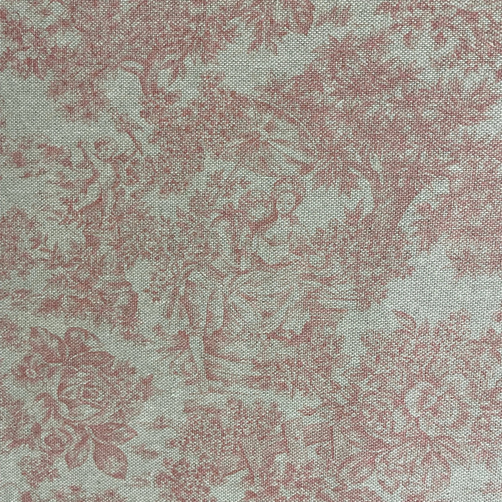 Vintage Toile Red Double Width Room Fabric