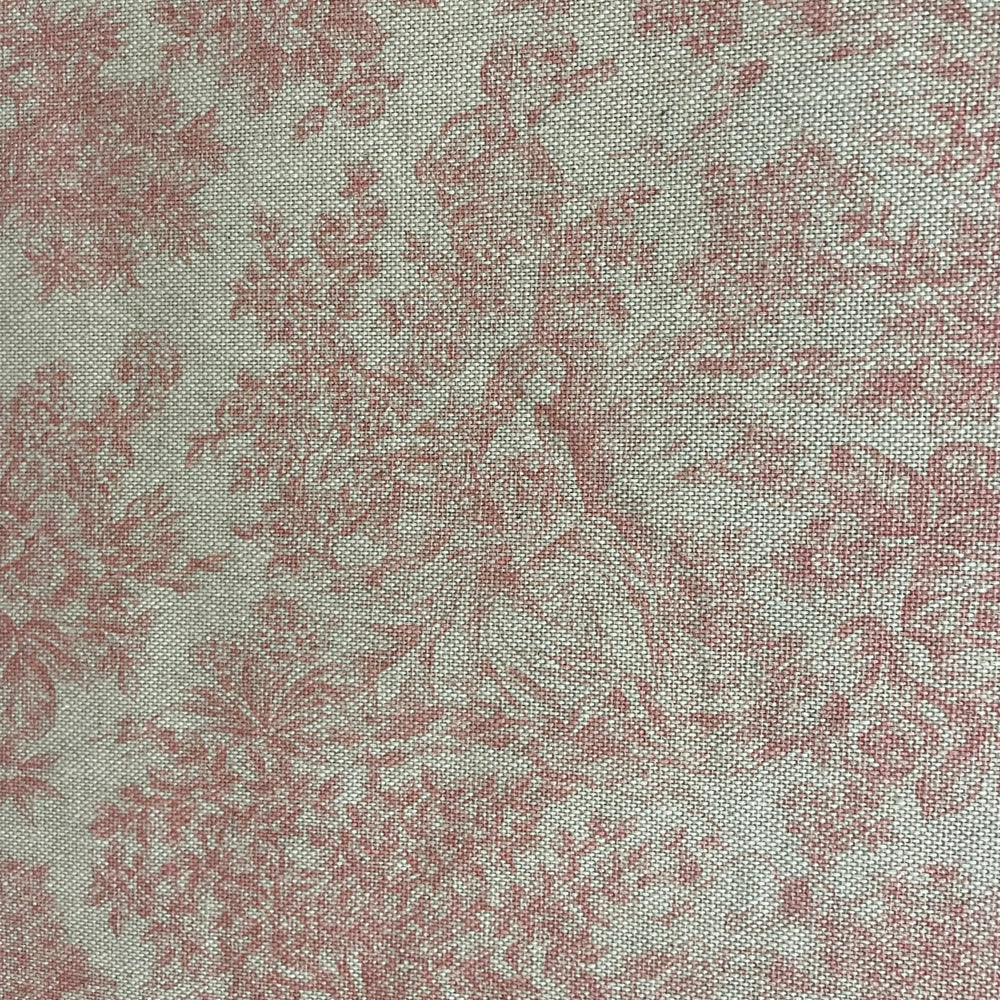 Vintage Toile Red Double Width Room Fabric