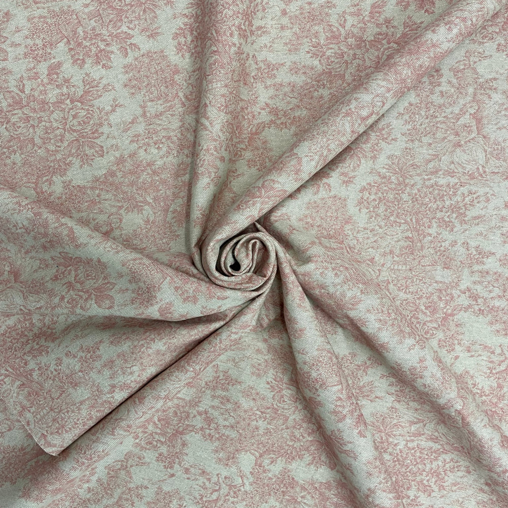 Vintage Toile Red Double Width Room Fabric