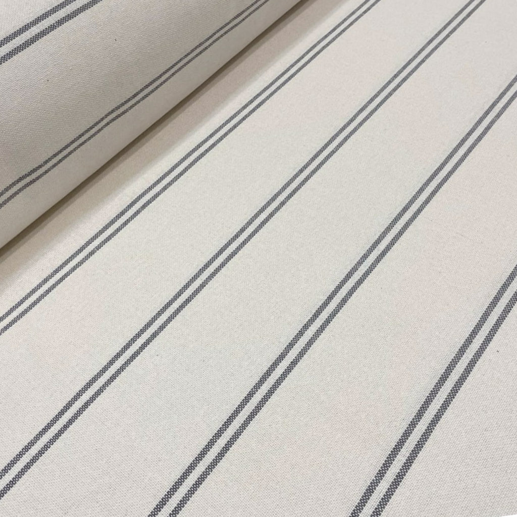 Toulouse Stripe Grey Double Width Fabric