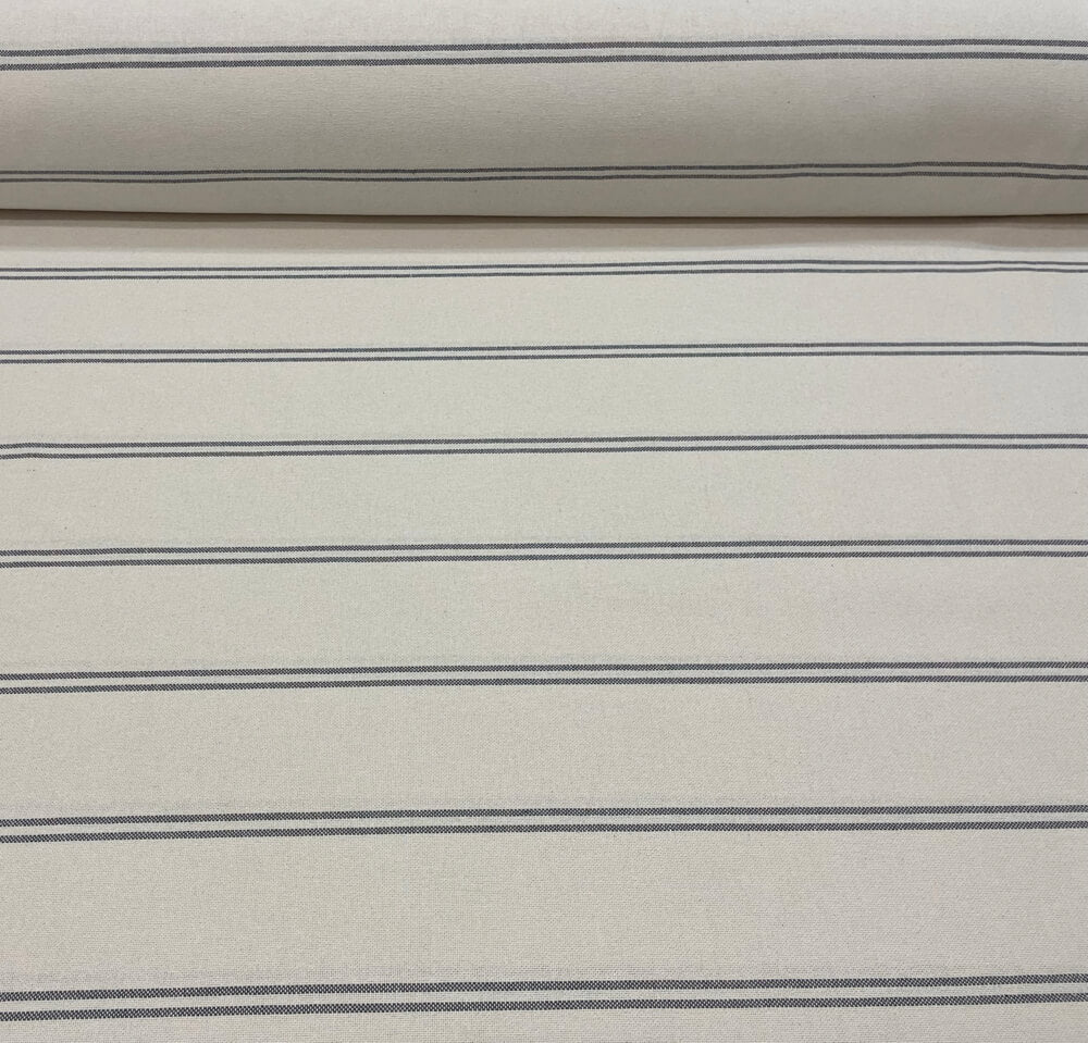 Toulouse Stripe Grey Double Width Room Fabric