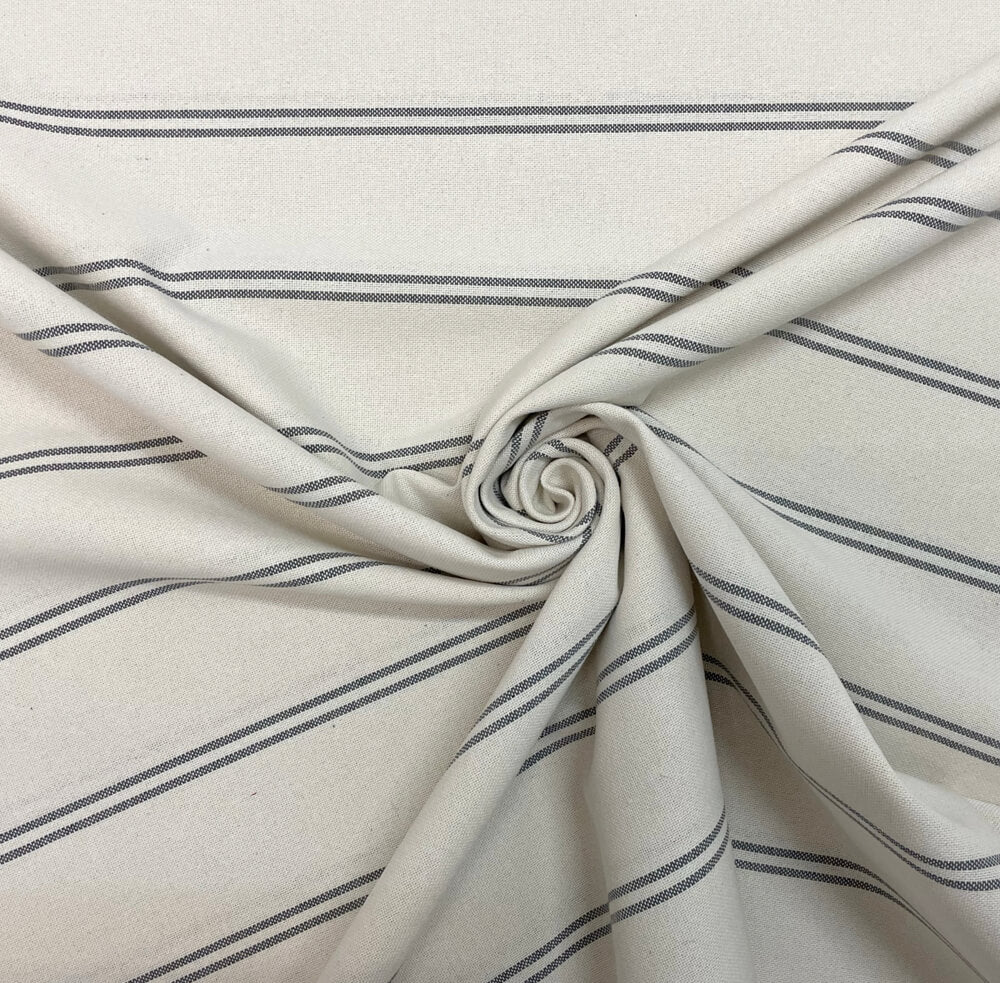 Toulouse Stripe Grey Double Width Room Fabric