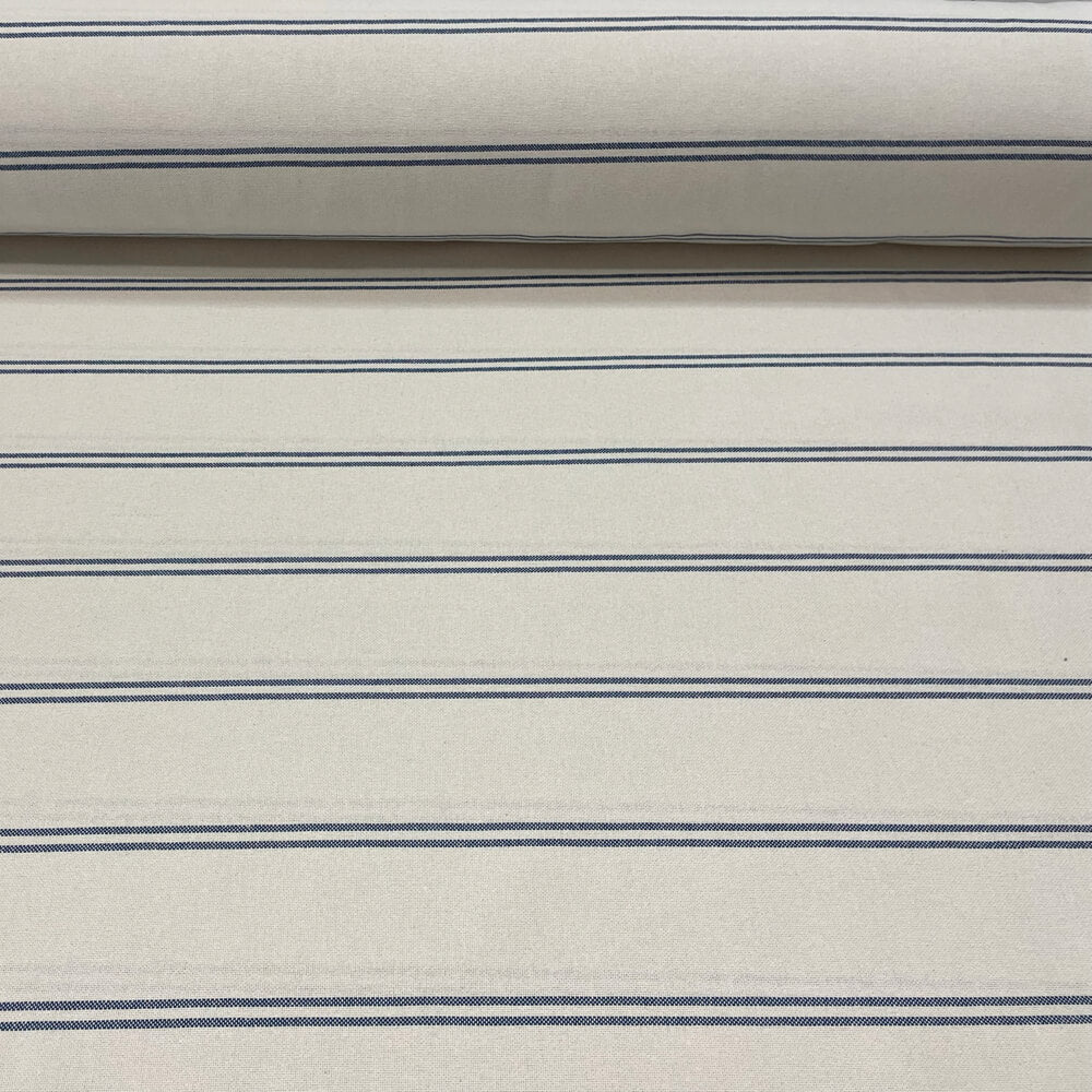Toulouse Stripe Blue Double Width Room Fabric
