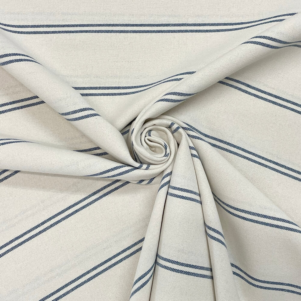 Toulouse Stripe Blue Double Width Room Fabric