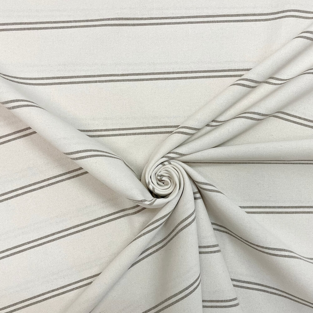 Toulouse Stripe Taupe Double Width Room Fabric